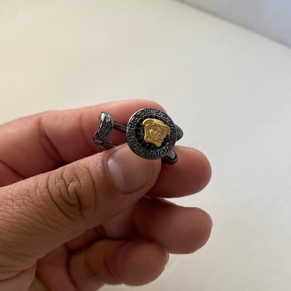 Versace Medusa Face Dark Gray Ring - Picture 10 of 10